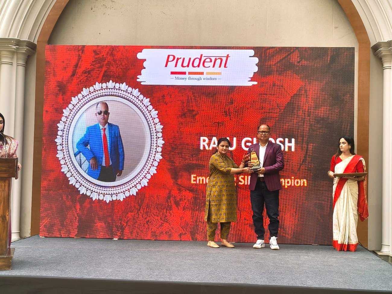 Emerging SIP Champion recognition at a Prudent event